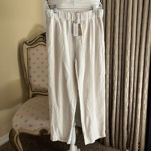 Velvet by Graham NWT Jessie Bisque 100% Linen Pant. Size XS